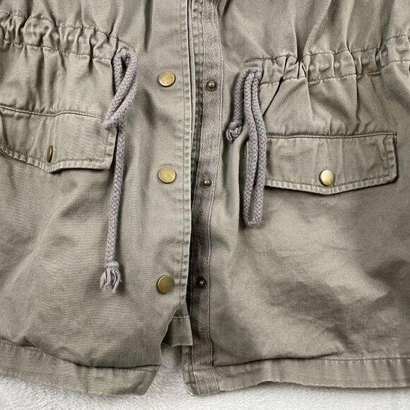 Love 21 Women's Military Field Jacket Small Tribal Embroidered Aztek Tie-Waist - Picture 14 of 16